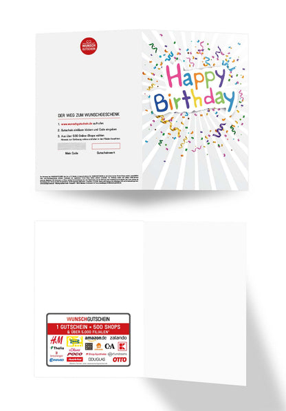 Wunschgutschein Happy Birthday - Konfetti PDF – Geschenkgutschein Ansicht 3