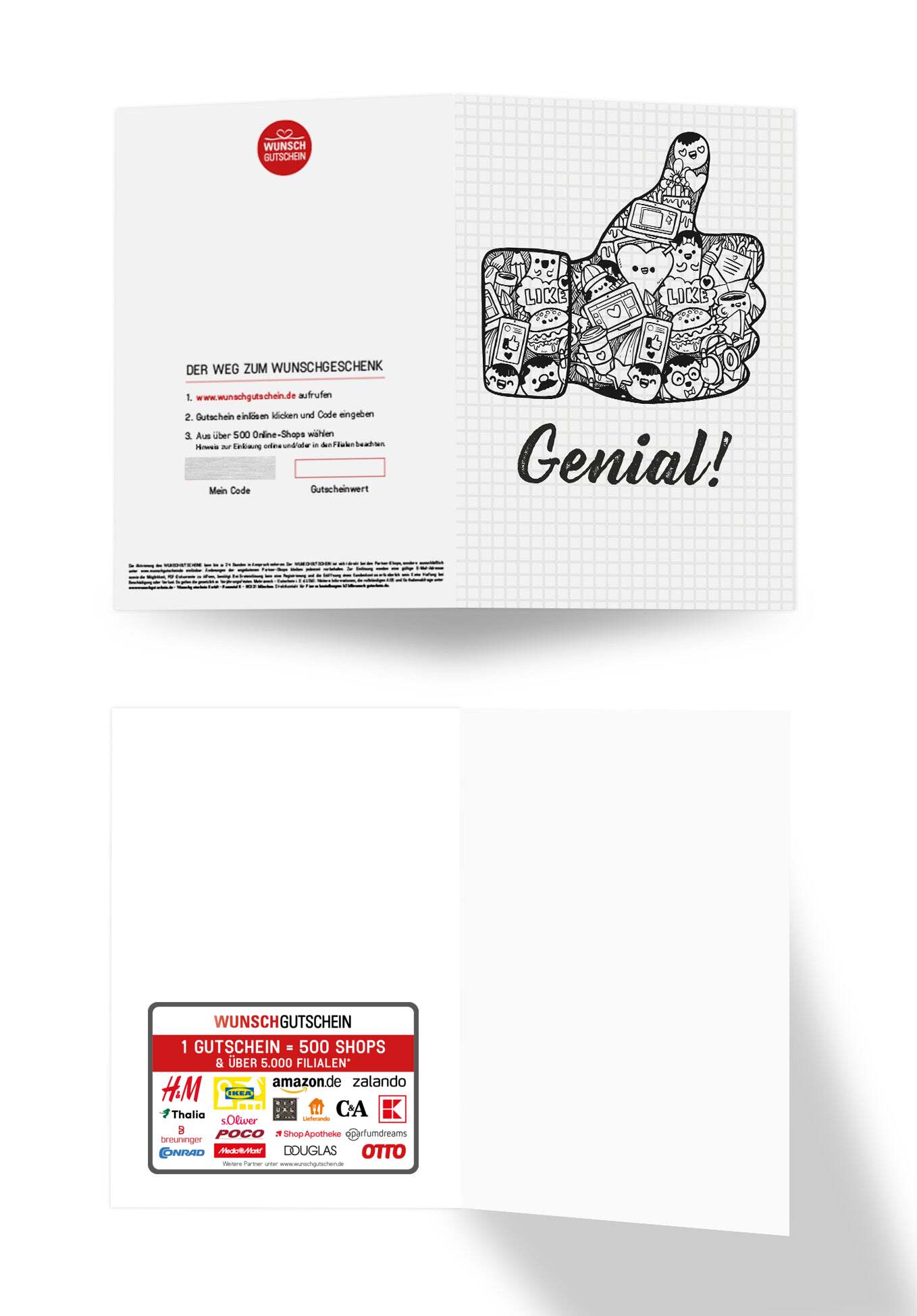 Wunschgutschein Genial - Daumen hoch – Geschenkgutschein Ansicht 3