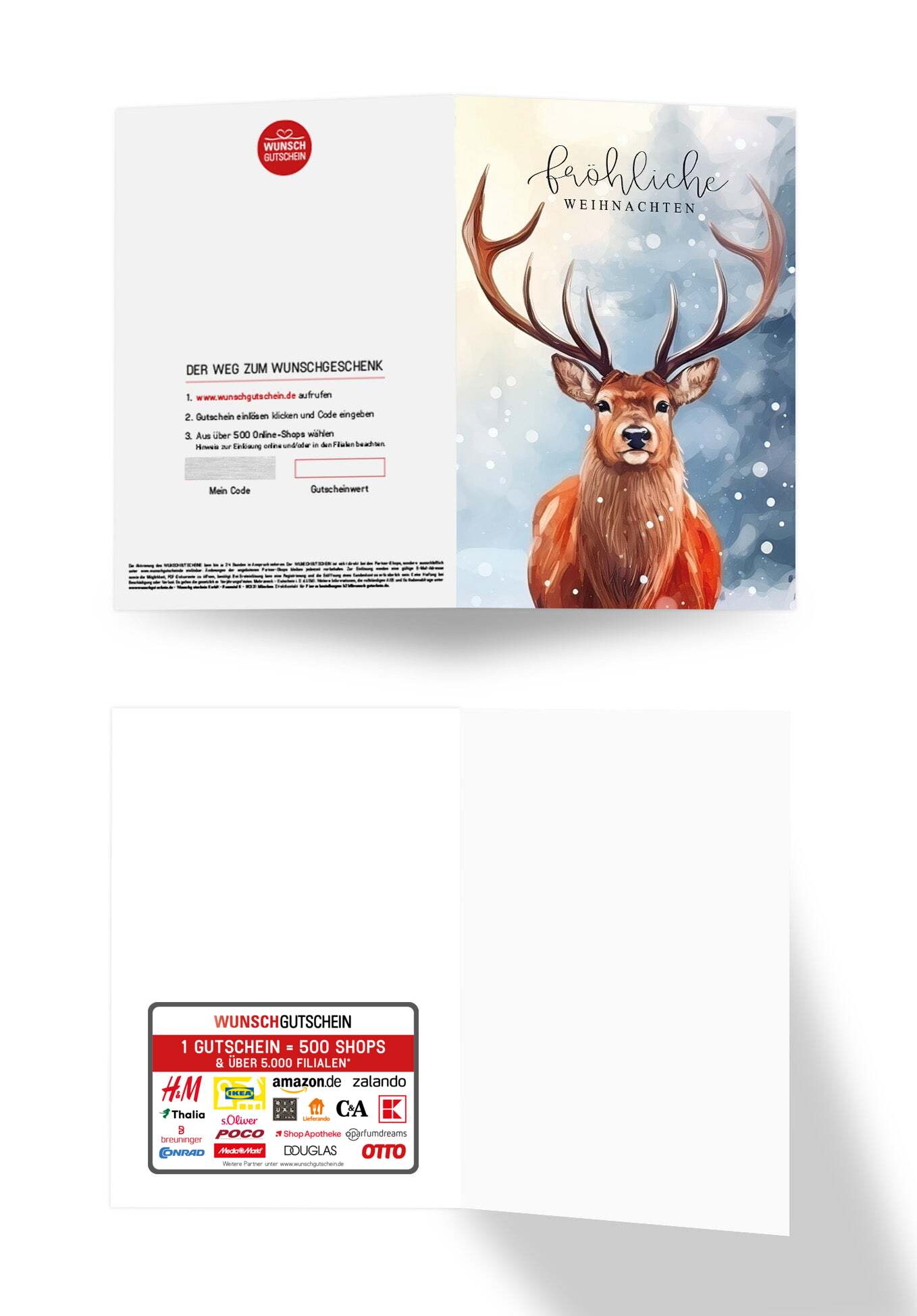 Wunschgutschein Fröhliche Weihnachten - Hirsch – Geschenkgutschein Ansicht 3