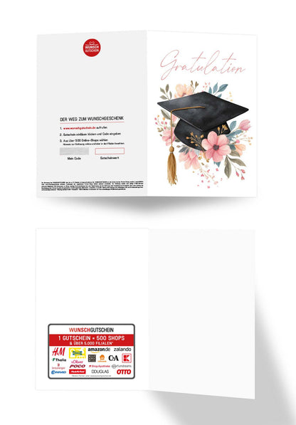 Wunschgutschein Gratulation - Hut mit Blumen PDF – Geschenkgutschein Ansicht 3