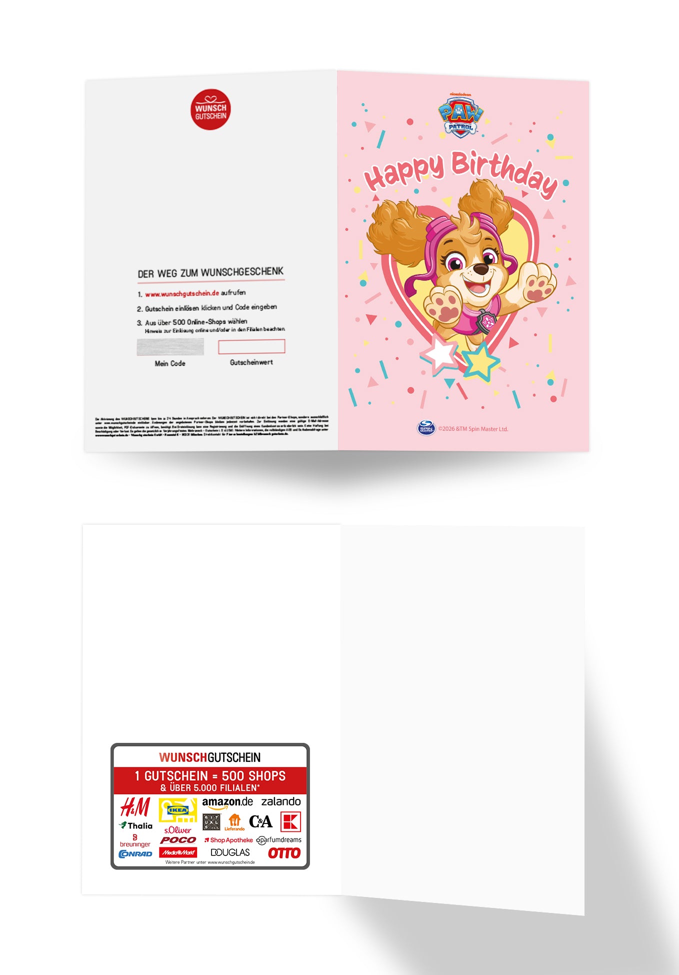 Wunschgutschein Paw Patrol - Happy Birthday - Pink – Geschenkgutschein Ansicht 3