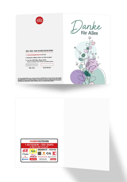 Wunschgutschein Danke für Alles - Lila Grün – Geschenkgutschein Ansicht 3
