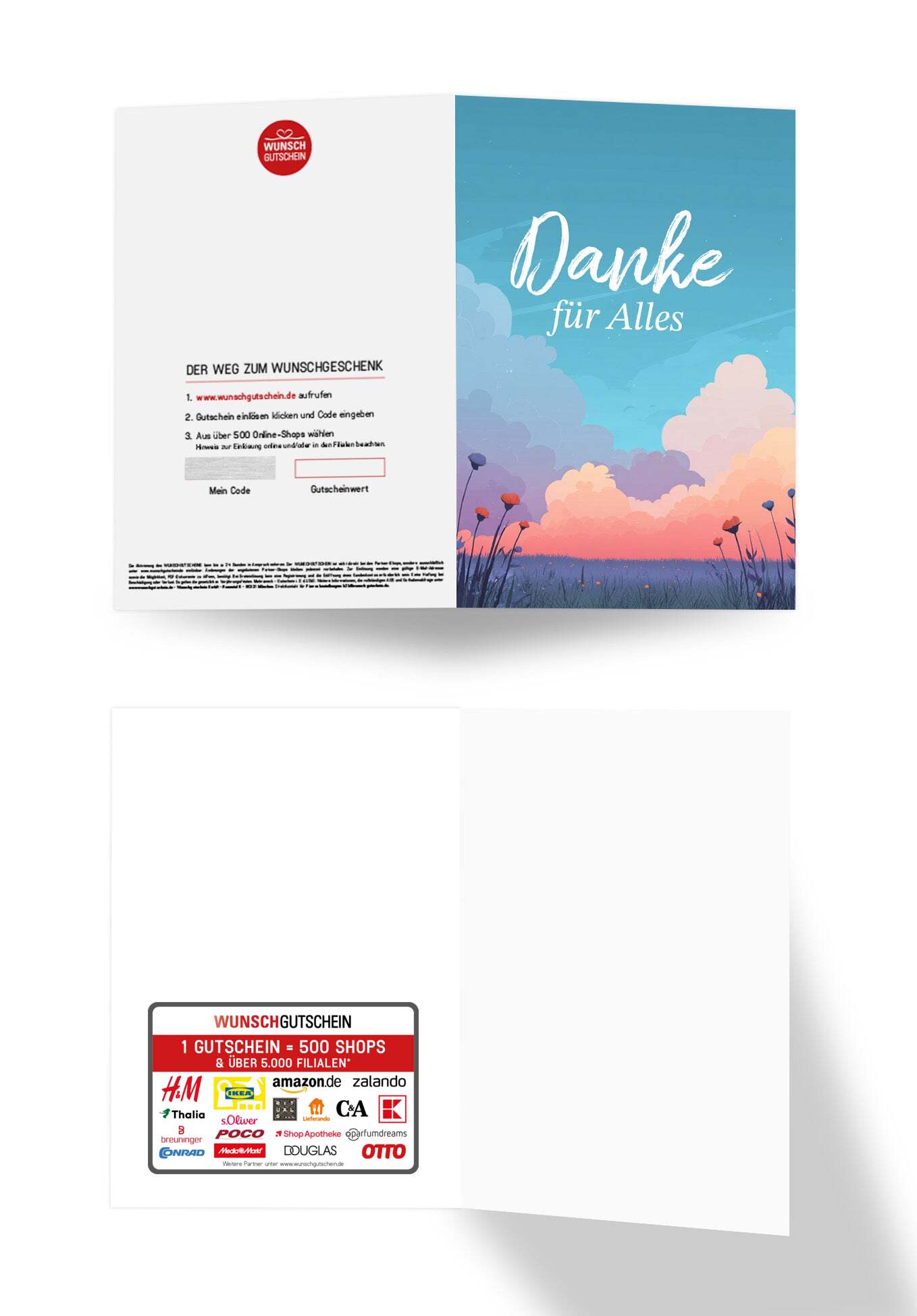 Wunschgutschein Danke für Alles - Bunte Wolken – Geschenkgutschein Ansicht 3