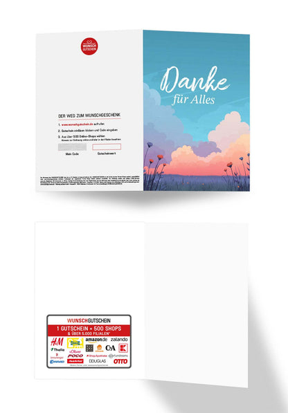 Wunschgutschein Danke für Alles - Bunte Wolken – Geschenkgutschein Ansicht 3
