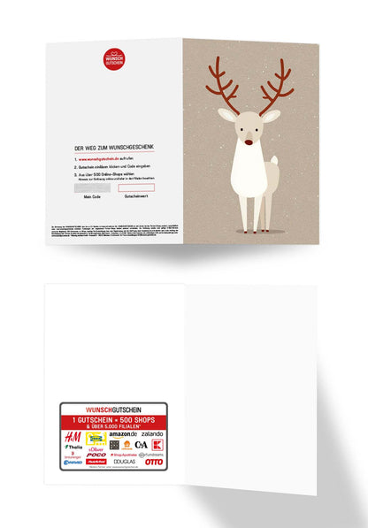 Wunschgutschein Rentier Illustration – Geschenkgutschein Ansicht 3