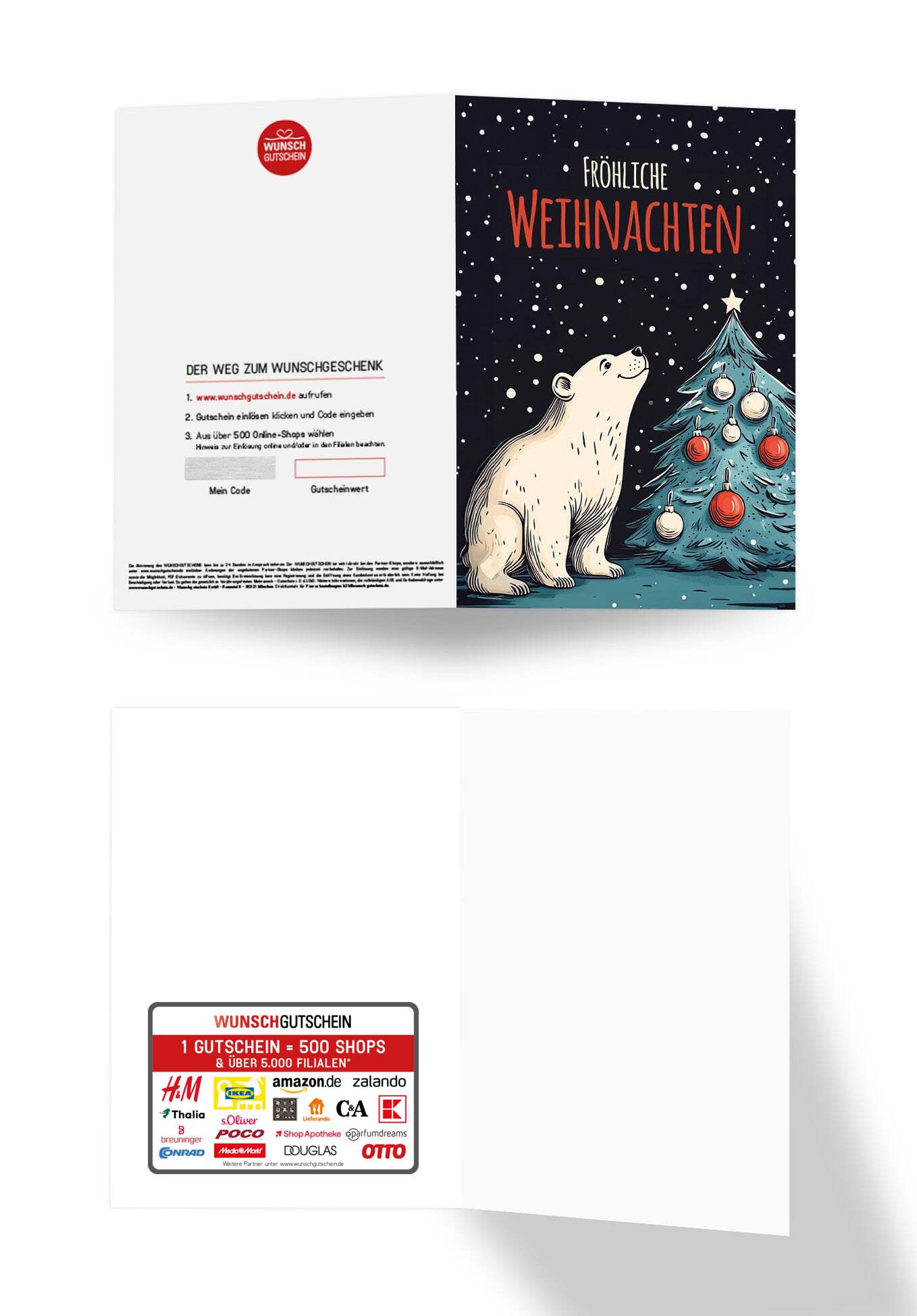 Wunschgutschein Fröhliche Weihnachten - Eisbär – Geschenkgutschein Ansicht 3