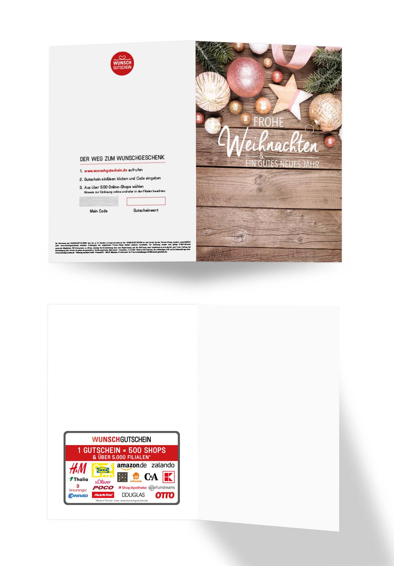 Wunschgutschein Frohe Weihnachten - Kugeln – Geschenkgutschein Ansicht 3