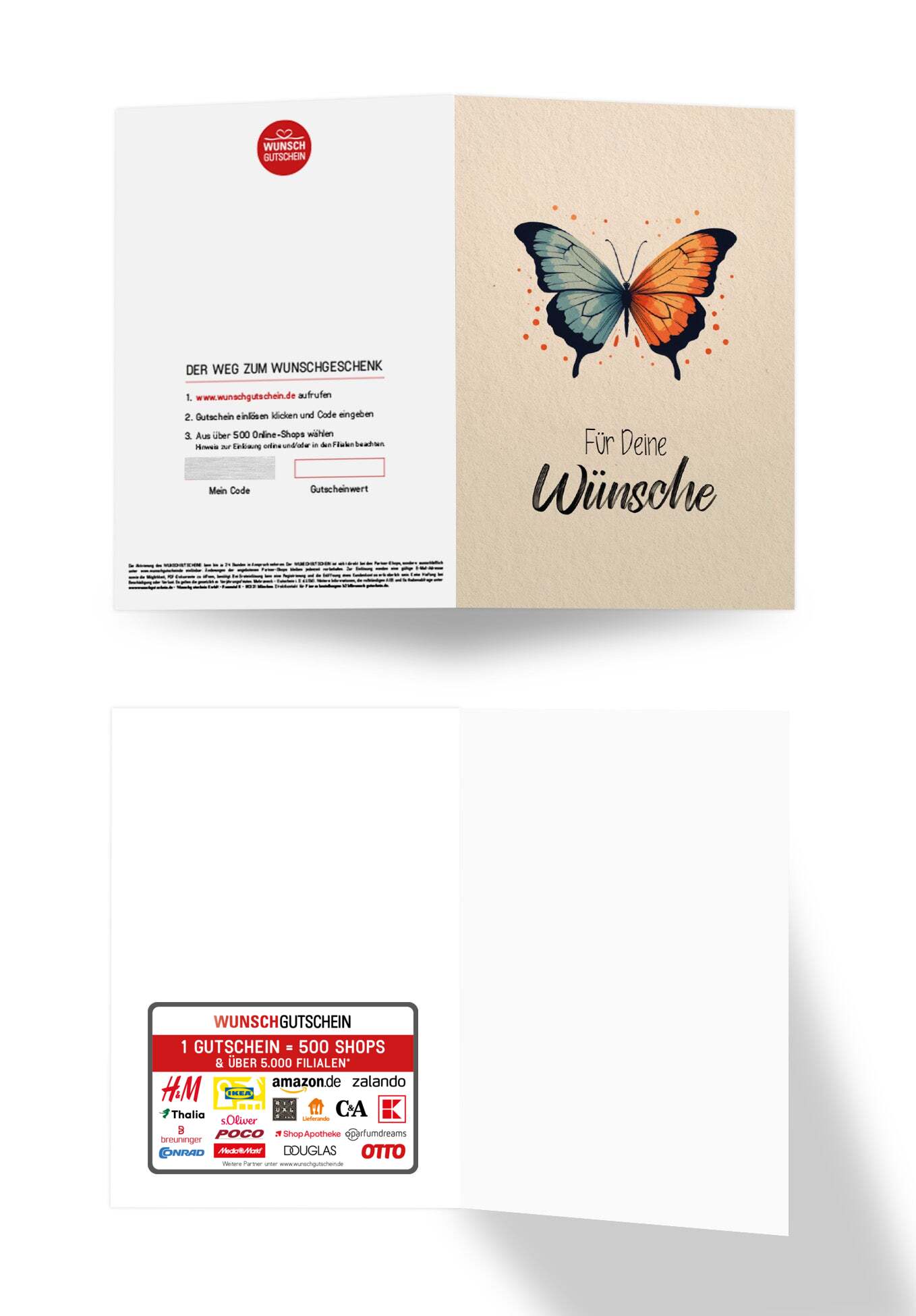 Wunschgutschein Für deine Wünsche - Schmetterling – Geschenkgutschein Ansicht 3