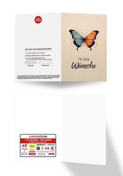 Wunschgutschein Für deine Wünsche - Schmetterling – Geschenkgutschein Ansicht 3