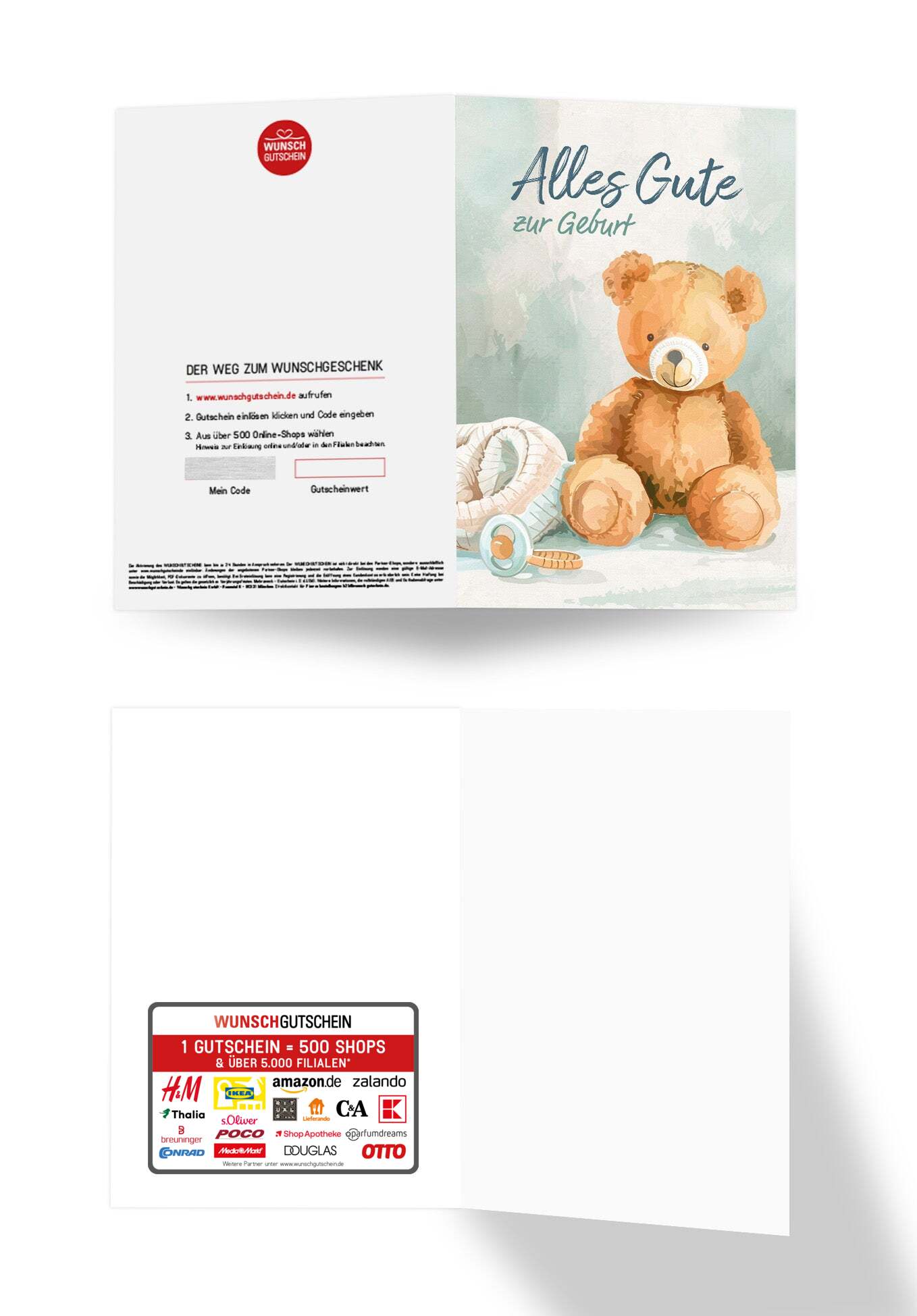 Wunschgutschein Alles Gute Geburt - Teddy Schnuller – Geschenkgutschein Ansicht 3