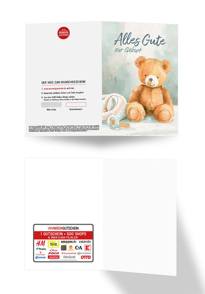 Wunschgutschein Alles Gute Geburt - Teddy Schnuller – Geschenkgutschein Ansicht 3