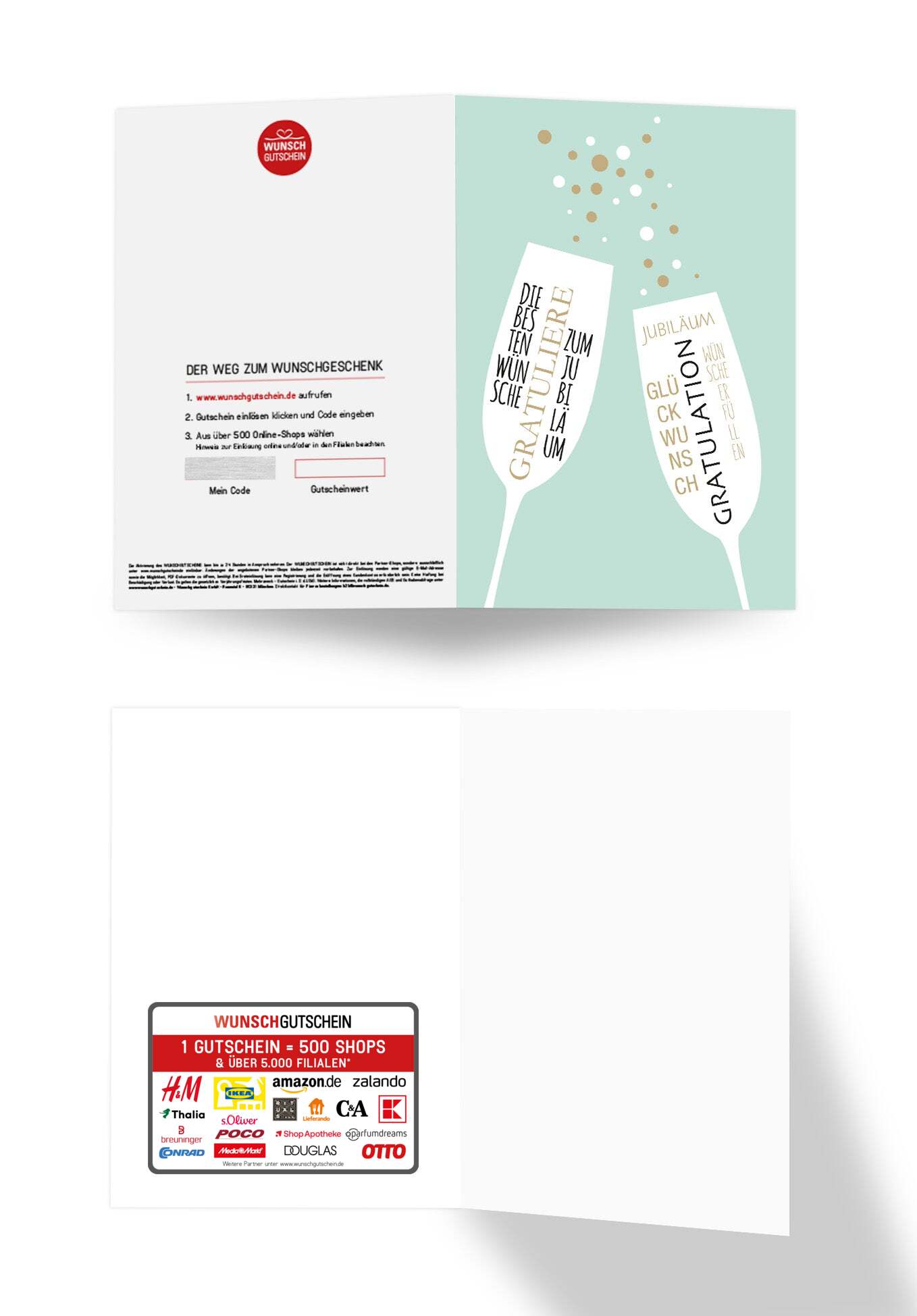Wunschgutschein Gratulation - Jubiläum Grün – Geschenkgutschein Ansicht 3