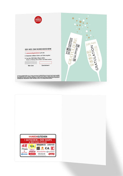 Wunschgutschein Gratulation - Jubiläum Grün – Geschenkgutschein Ansicht 3