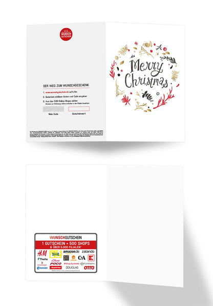 Wunschgutschein Merry Christmas - Kreis Weiß – Geschenkgutschein Ansicht 3