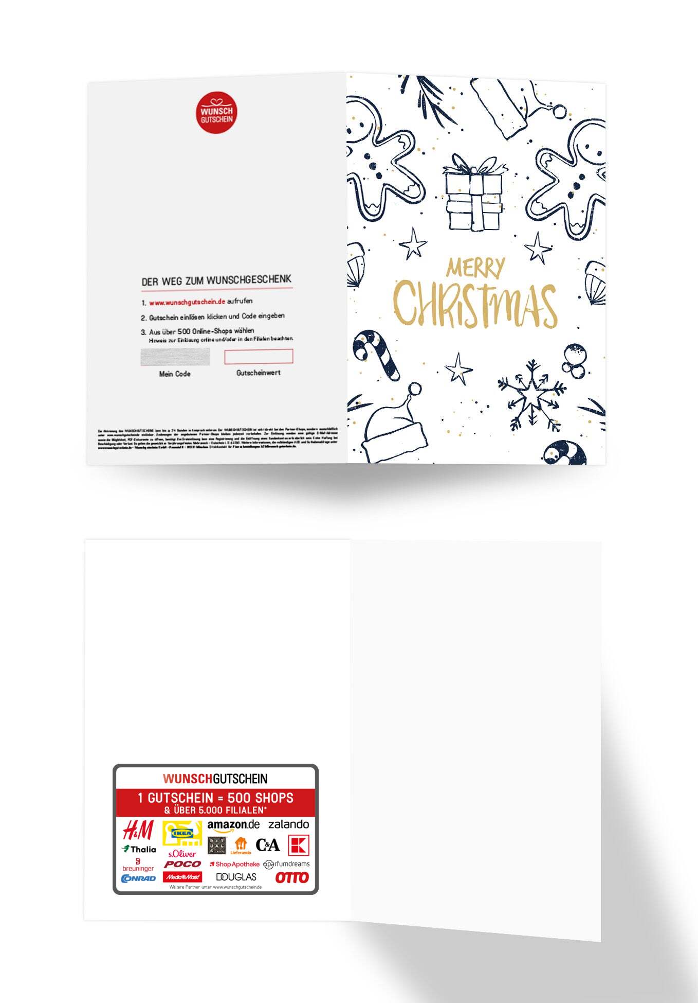 Wunschgutschein Merry Christmas - Lebkuchen Gold – Geschenkgutschein Ansicht 3