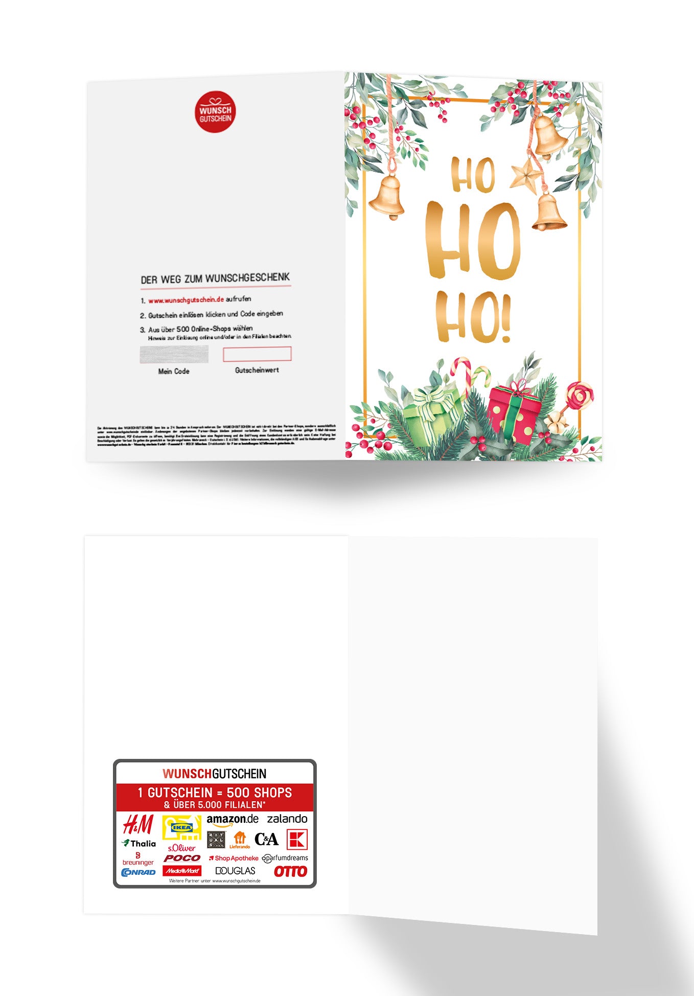 Wunschgutschein Ho Ho Ho - Zweige Aquarell – Geschenkgutschein Ansicht 7