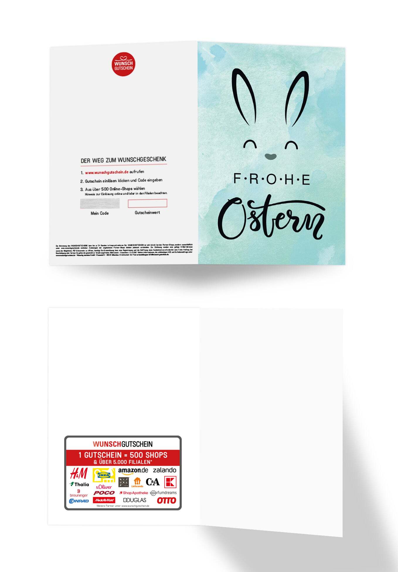 Wunschgutschein Frohe Ostern - Hasenohren PDF – Geschenkgutschein Ansicht 3