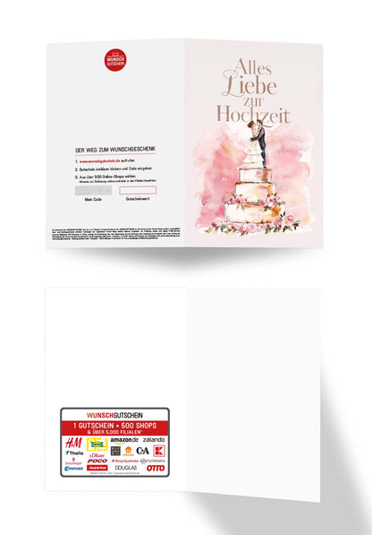 Wunschgutschein Alles Liebe zur Hochzeit - Torte PDF – Geschenkgutschein Ansicht 3