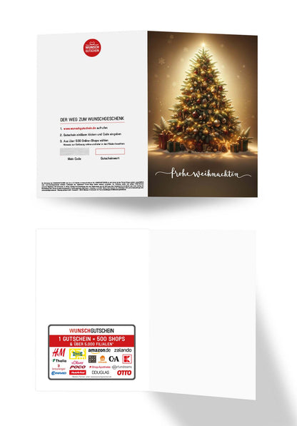 Wunschgutschein Frohe Weihnachten - Weihnachtsbaum – Geschenkgutschein Ansicht 3