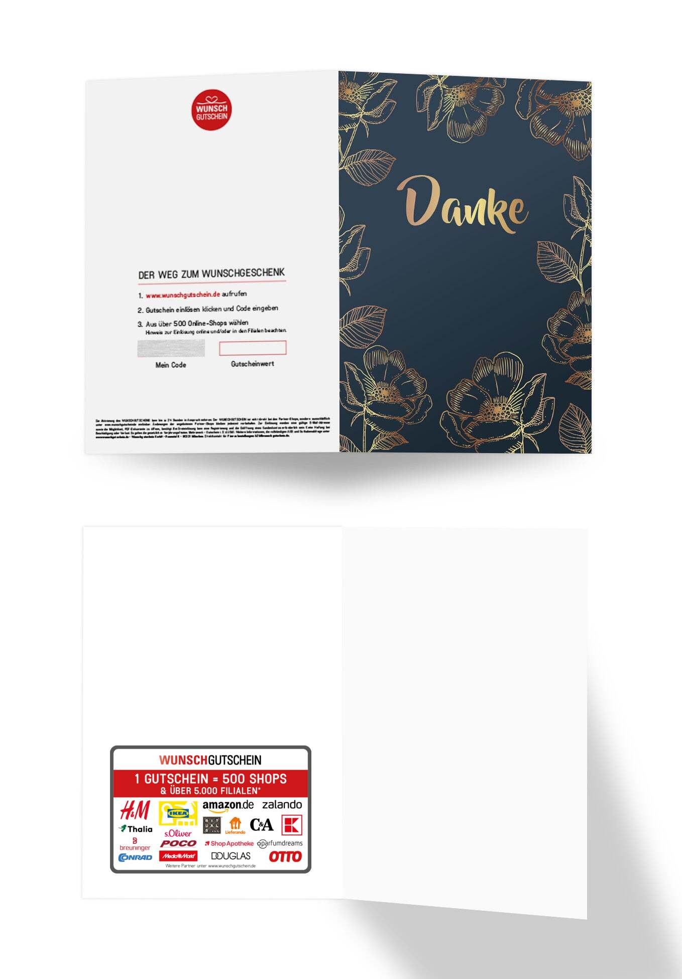 Wunschgutschein Danke - Blau Gold – Geschenkgutschein Ansicht 3