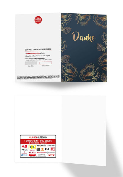 Wunschgutschein Danke - Blau Gold – Geschenkgutschein Ansicht 3