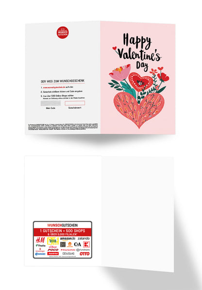 Wunschgutschein Happy Valentine's Day - Herz und Blumen – Geschenkgutschein Ansicht 7