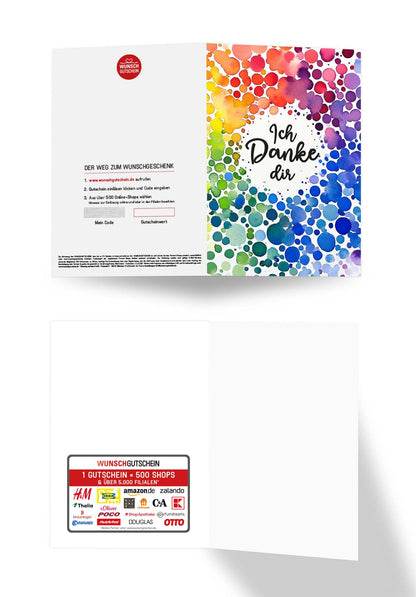 Wunschgutschein Ich danke dir - Punkte Bunt – Geschenkgutschein Ansicht 3