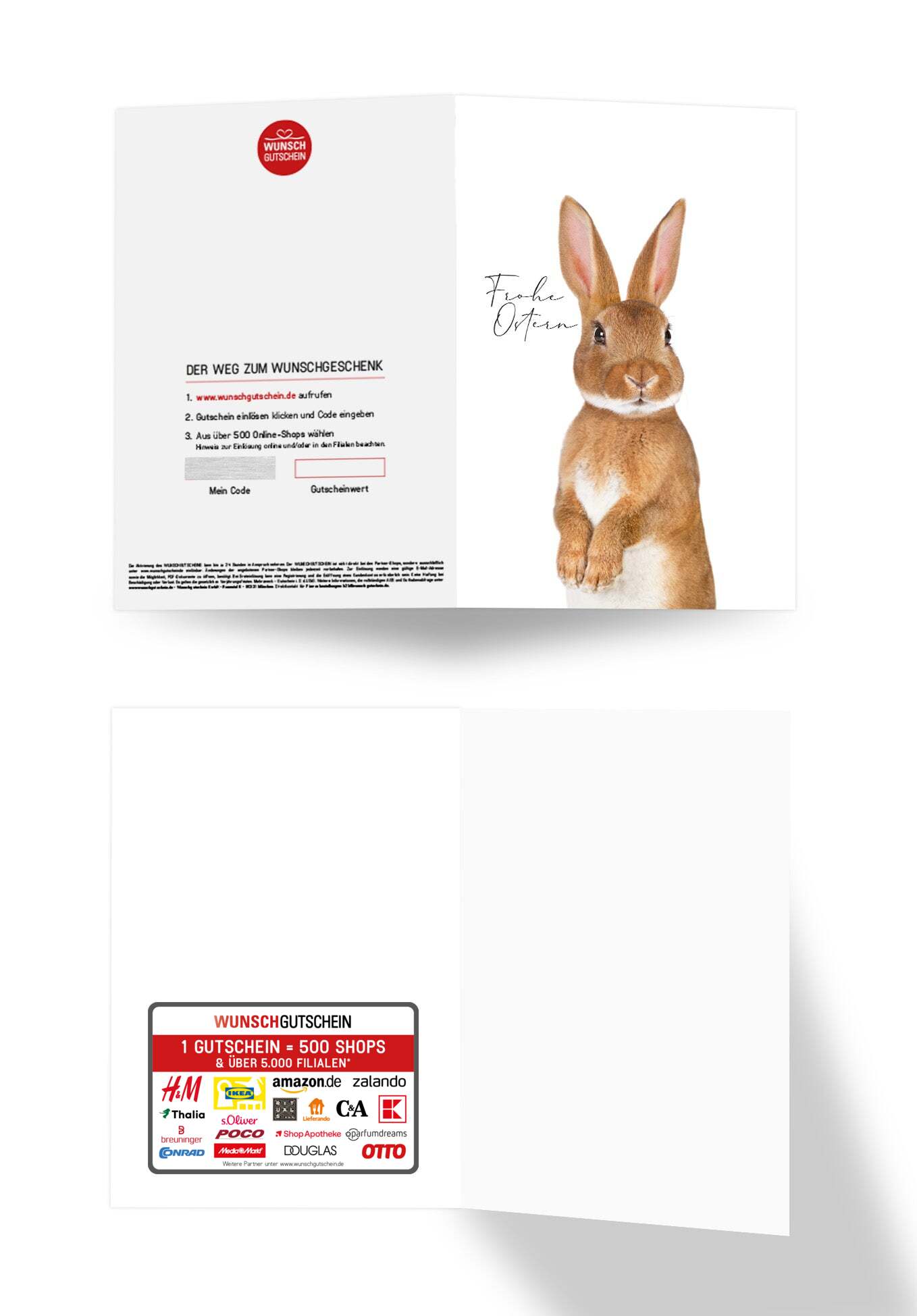 Wunschgutschein Frohe Ostern - Osterhase PDF – Geschenkgutschein Ansicht 3