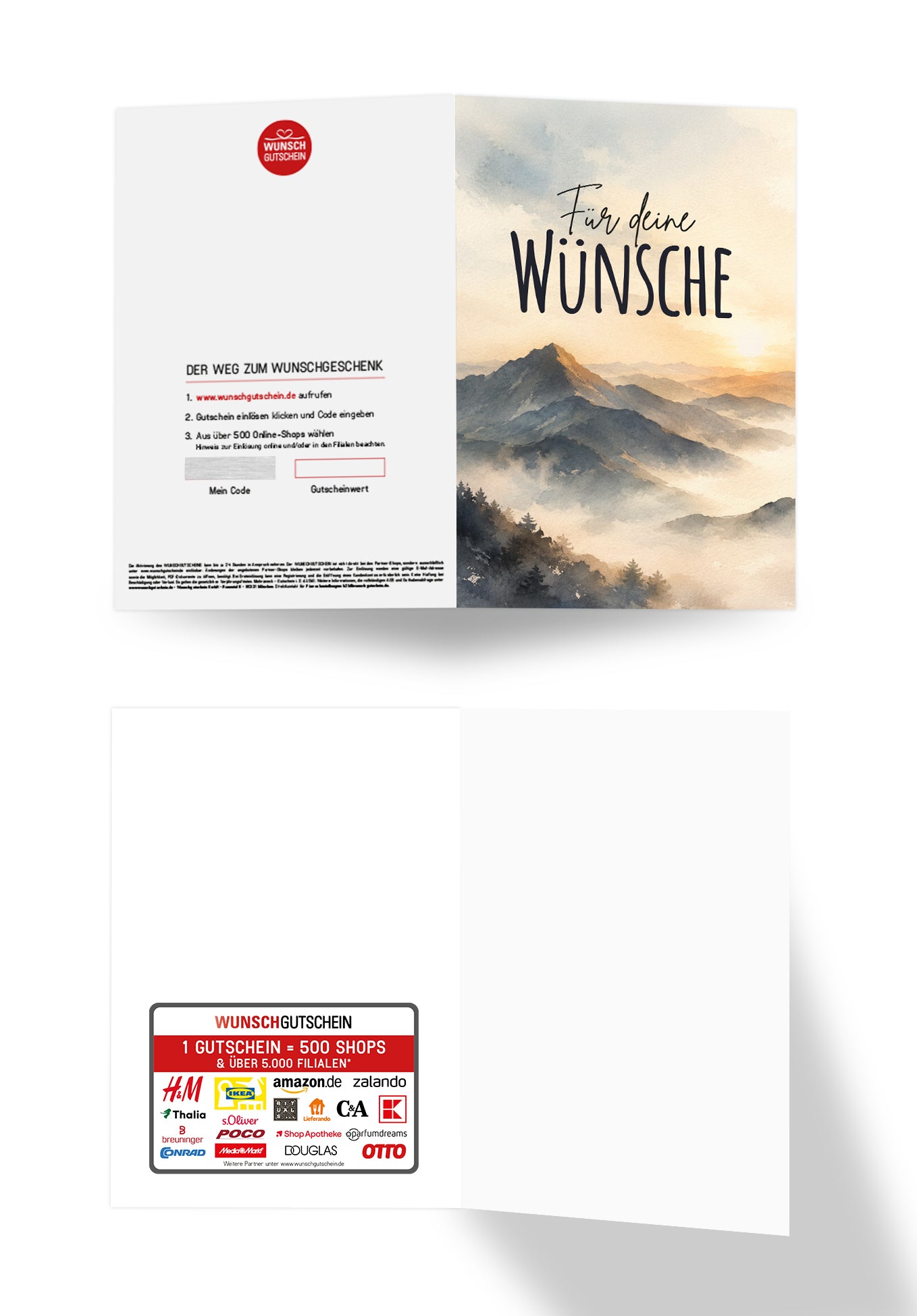 Wunschgutschein Für deine Wünsche - Berge Sonnenaufgang – Geschenkgutschein Ansicht 3