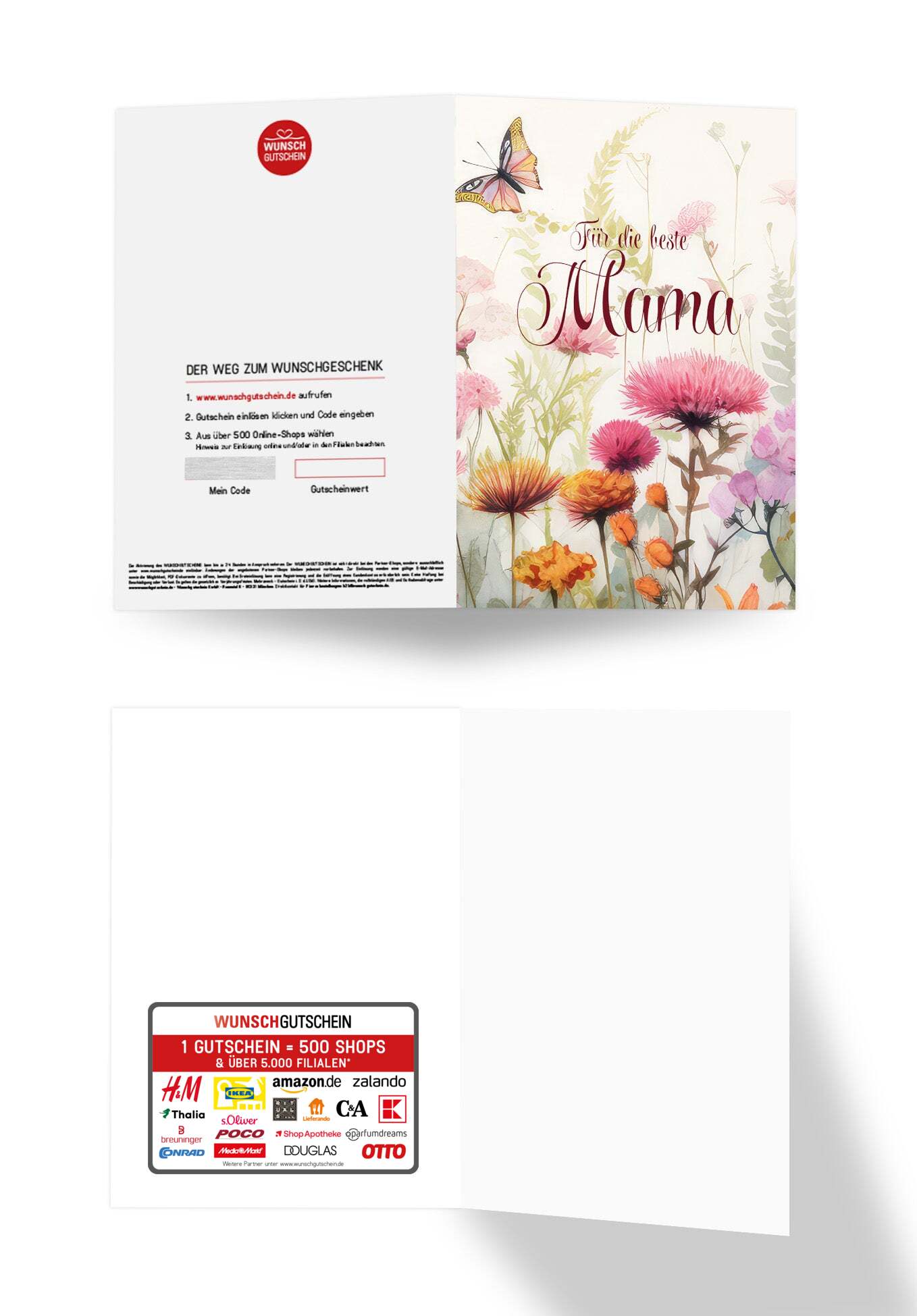 Wunschgutschein Für die beste Mama - Blumenwiese – Geschenkgutschein Ansicht 3