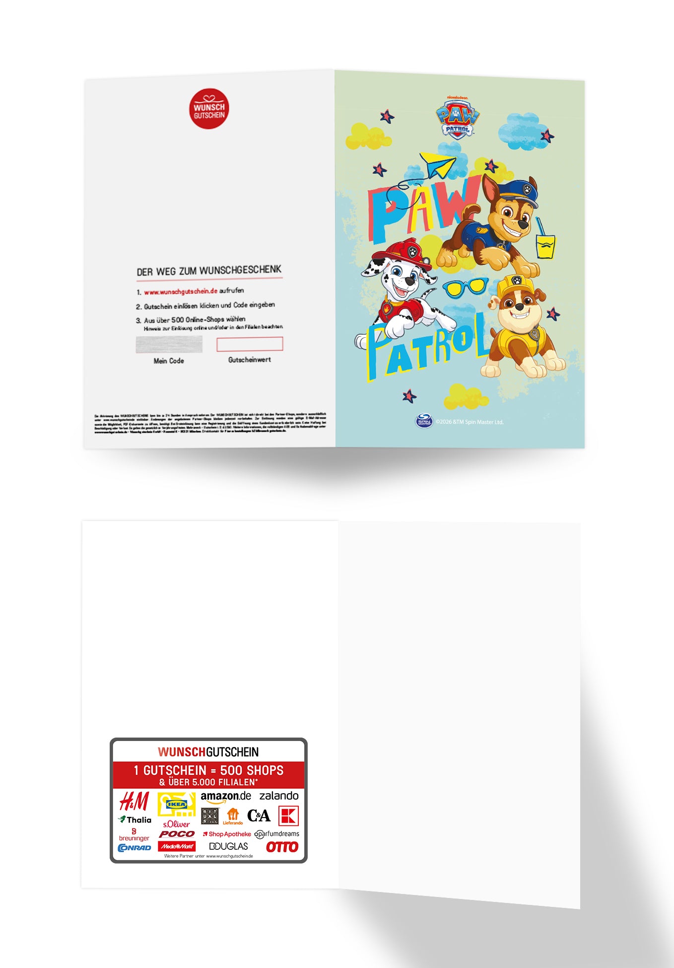 Wunschgutschein Paw Patrol - Himmel Grün Blau PDF – Geschenkgutschein Ansicht 3