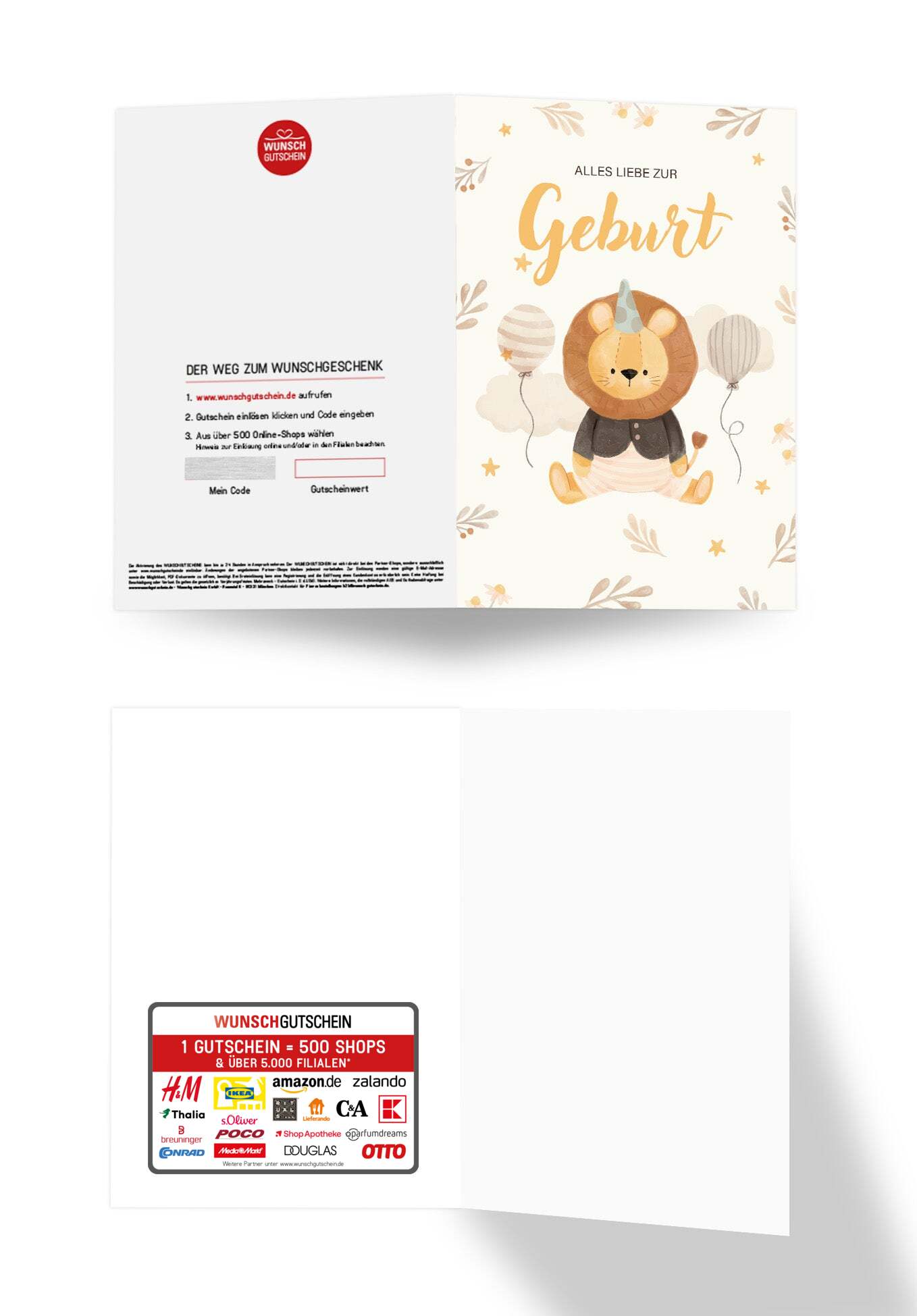 Wunschgutschein Alles Liebe zur Geburt - Löwe Beige PDF – Geschenkgutschein Ansicht 3