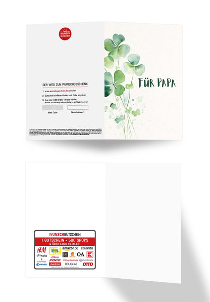 Wunschgutschein Für Papa - Kleeblatt PDF – Geschenkgutschein Ansicht 3