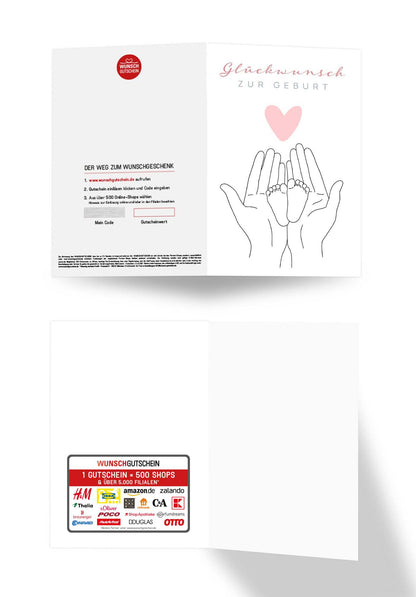 Wunschgutschein Glückwunsch zur Geburt - Babyfüße PDF – Geschenkgutschein Ansicht 3