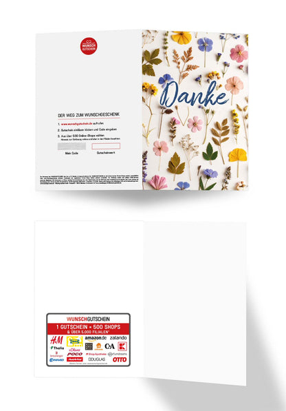 Wunschgutschein Danke - Trockenblumen Bunt – Geschenkgutschein Ansicht 3