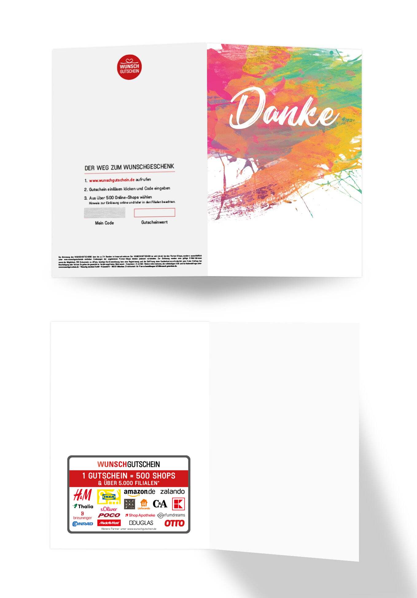 Wunschgutschein Danke - Bunt – Geschenkgutschein Ansicht 3
