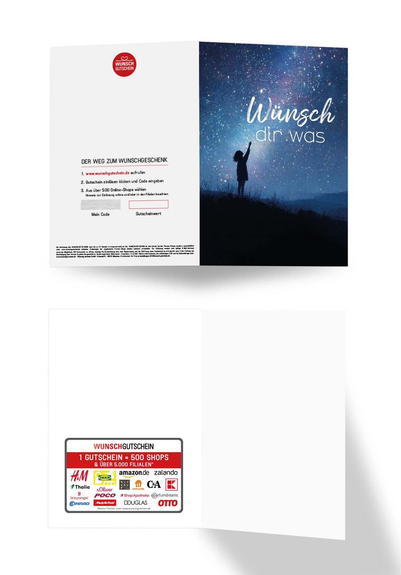 Wunschgutschein Wünsch dir was - Nachthimmel Kind – Geschenkgutschein Ansicht 3