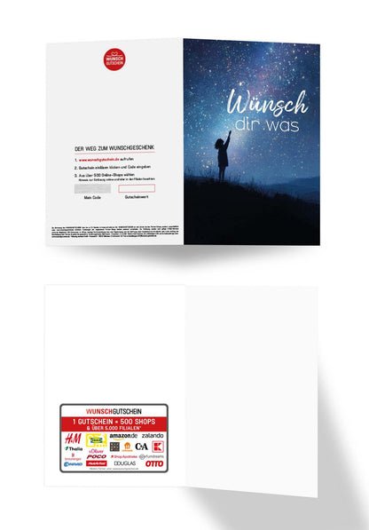 Wunschgutschein Wünsch dir was - Nachthimmel Kind – Geschenkgutschein Ansicht 3
