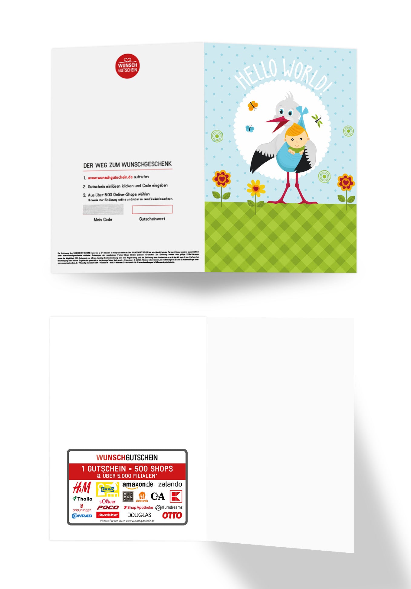Wunschgutschein Hello World - Storch – Geschenkgutschein Ansicht 7