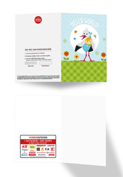 Wunschgutschein Hello World - Storch – Geschenkgutschein Ansicht 7