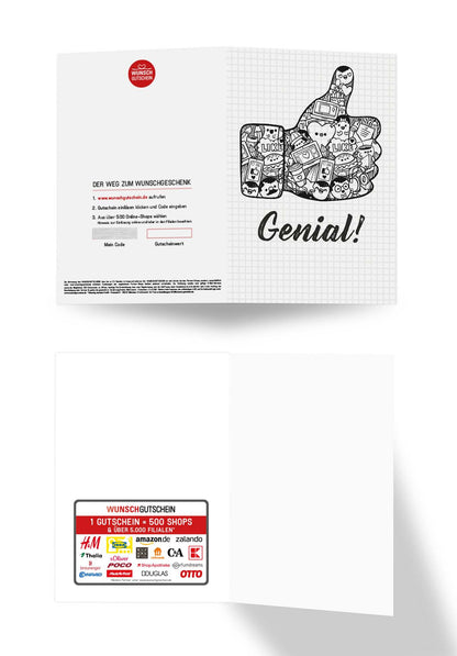 Wunschgutschein Genial - Daumen hoch PDF – Geschenkgutschein Ansicht 3