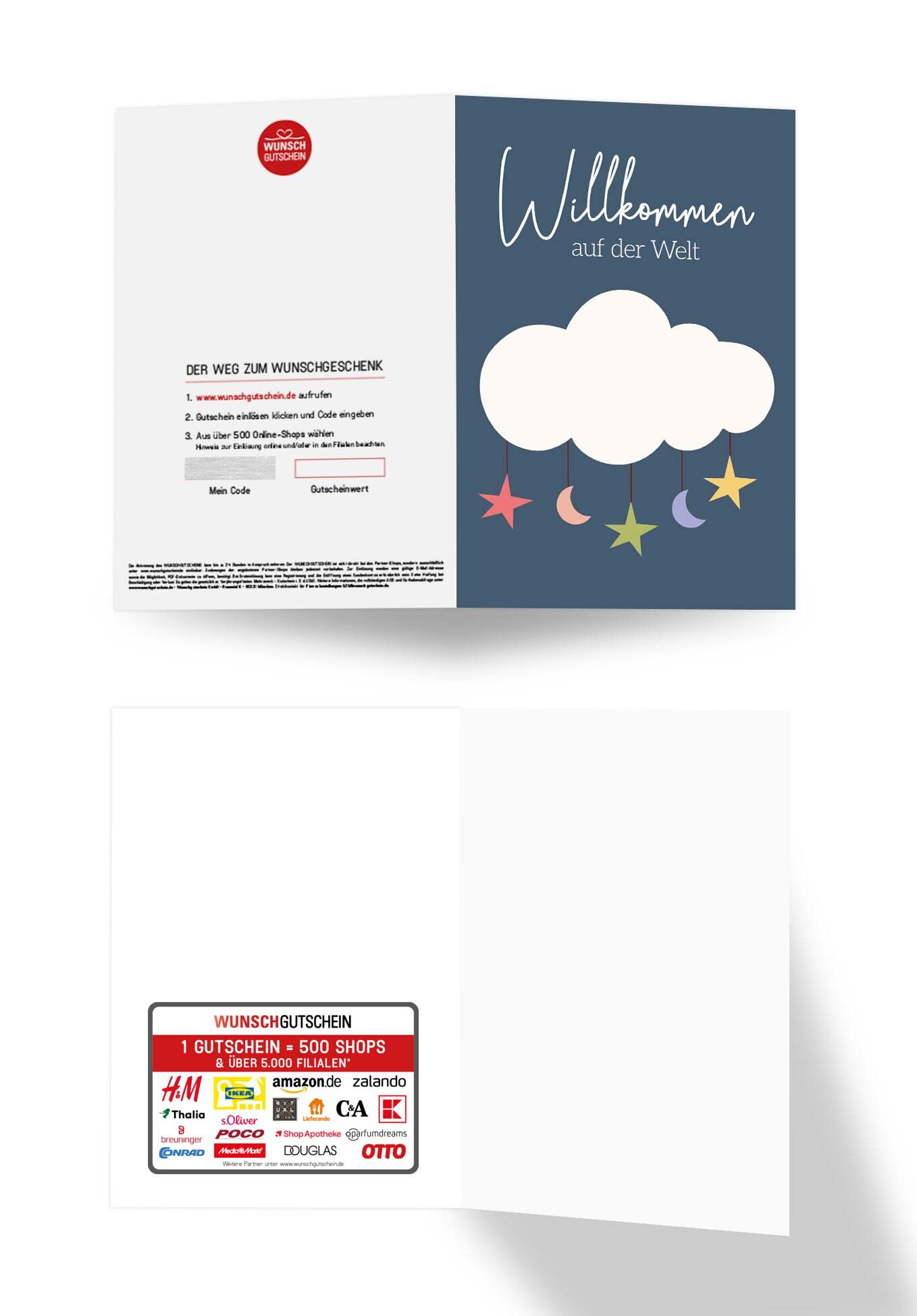 Wunschgutschein Willkommen auf der Welt - Wolke – Geschenkgutschein Ansicht 3