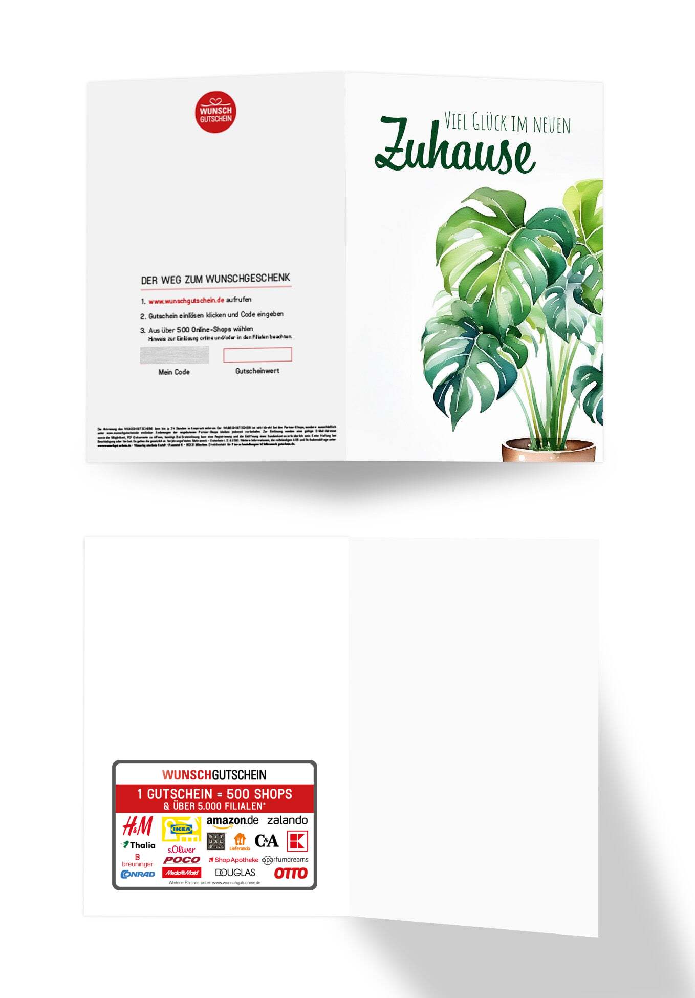 Wunschgutschein Viel Glück Zuhause - Pflanze – Geschenkgutschein Ansicht 3