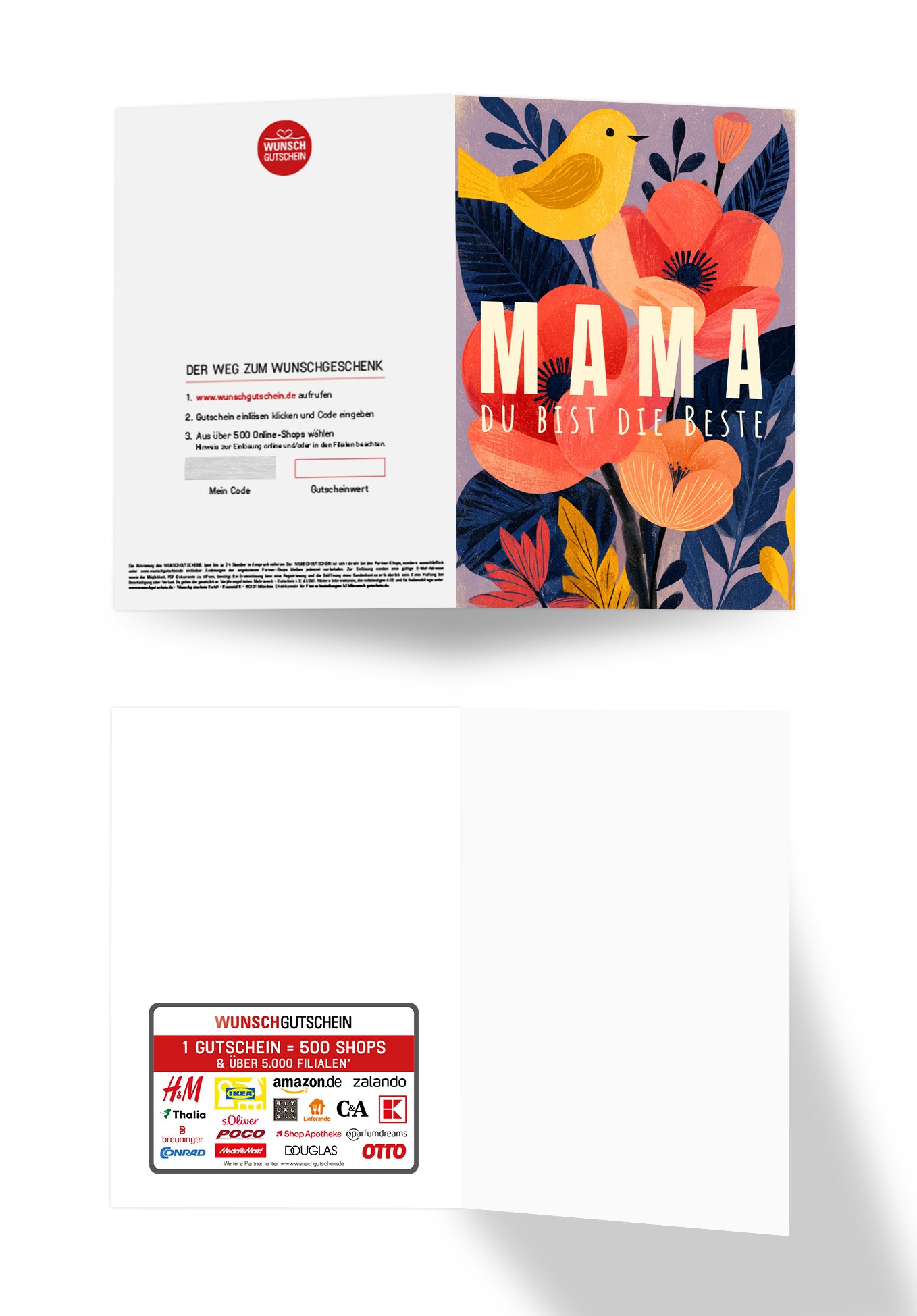 Wunschgutschein Mama du bist die Beste - Mohnblumen – Geschenkgutschein Ansicht 3