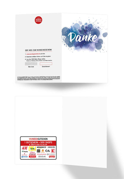 Wunschgutschein Danke - Blau PDF – Geschenkgutschein Ansicht 3