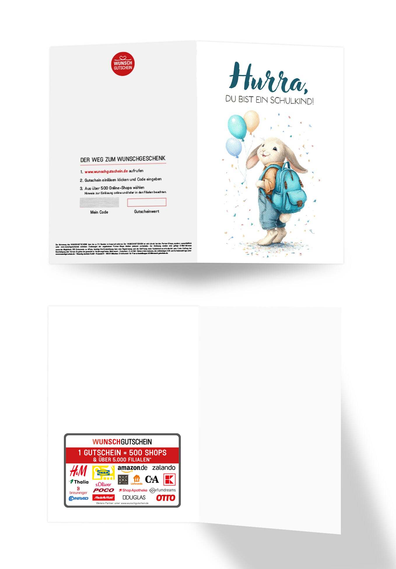 Wunschgutschein Hurra Schulkind - Hase PDF – Geschenkgutschein Ansicht 3