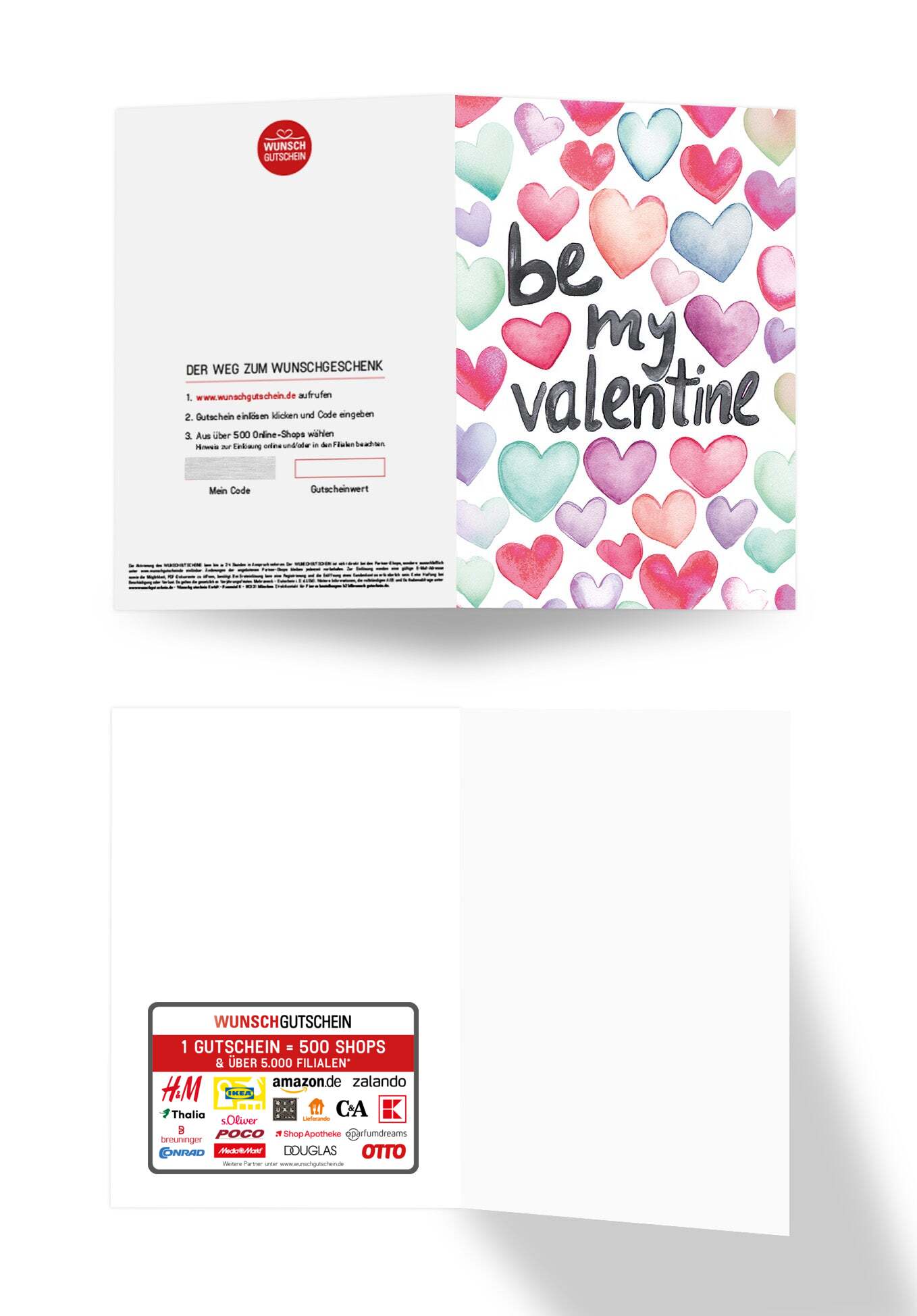 Wunschgutschein Be my Valentine - Herzen – Geschenkgutschein Ansicht 3