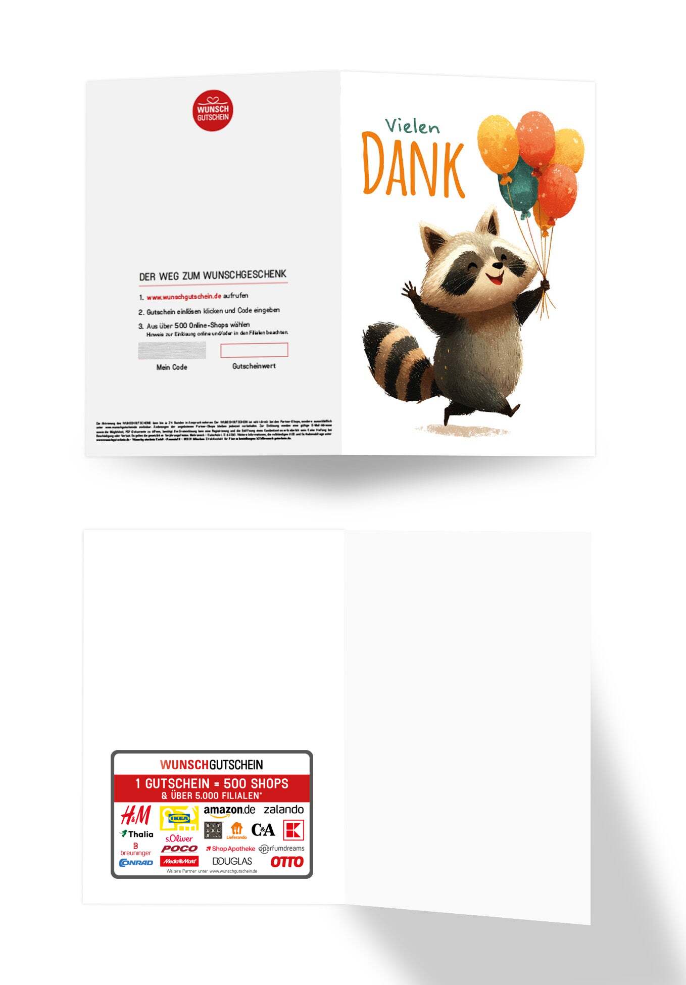 Wunschgutschein Vielen Dank - Waschbär – Geschenkgutschein Ansicht 3