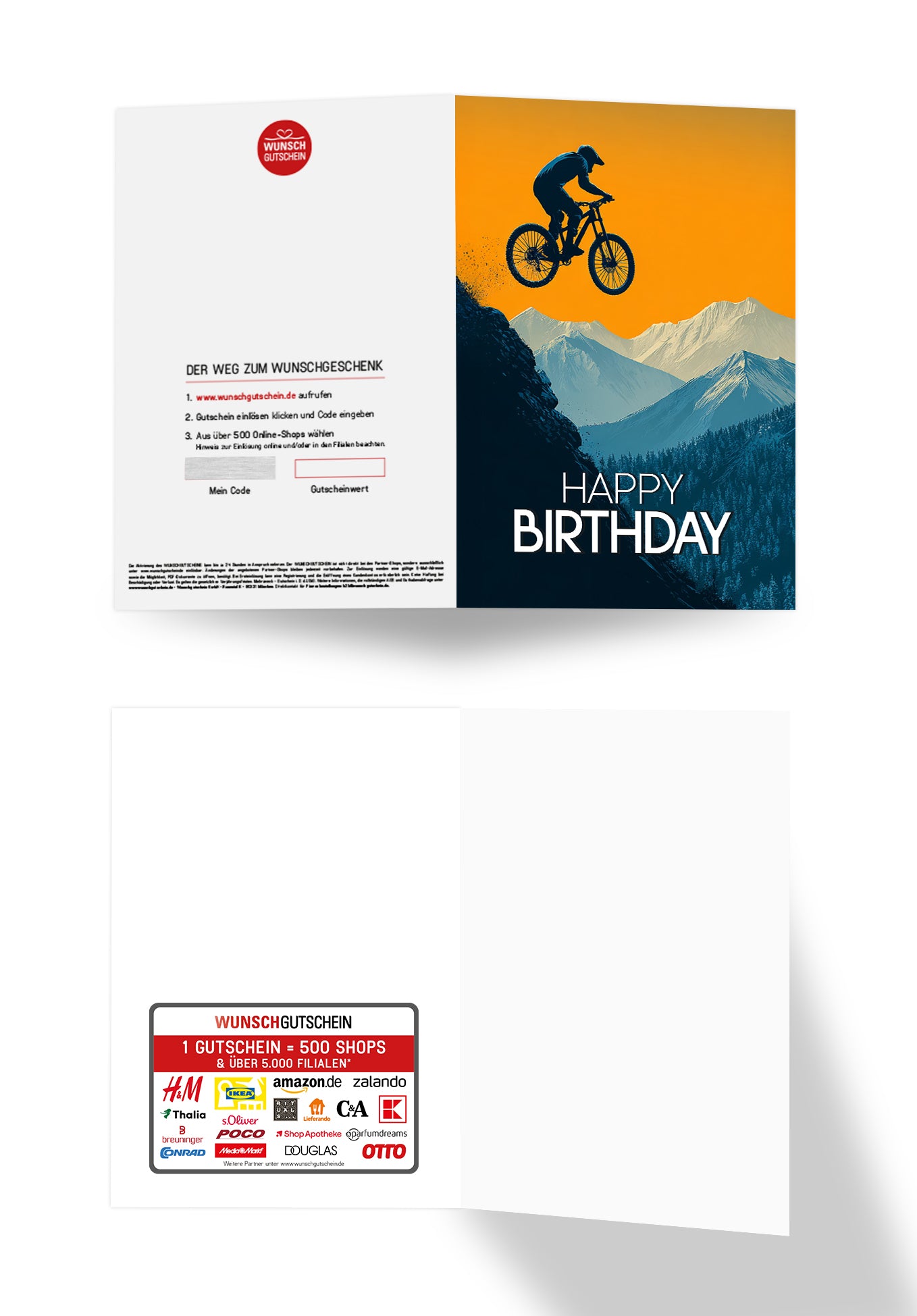 Wunschgutschein Happy Birthday - Mountainbiker PDF – Geschenkgutschein Ansicht 3