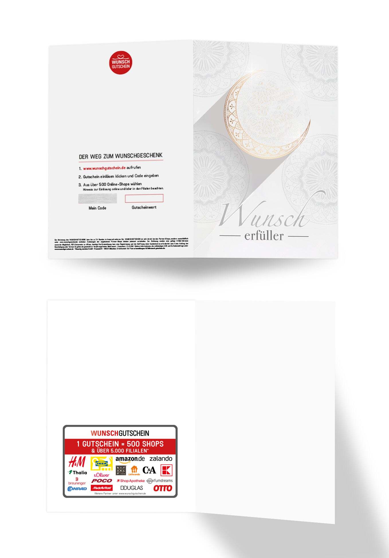 Wunschgutschein Wunscherfüller Bayram - Weiß Gold PDF – Geschenkgutschein Ansicht 3